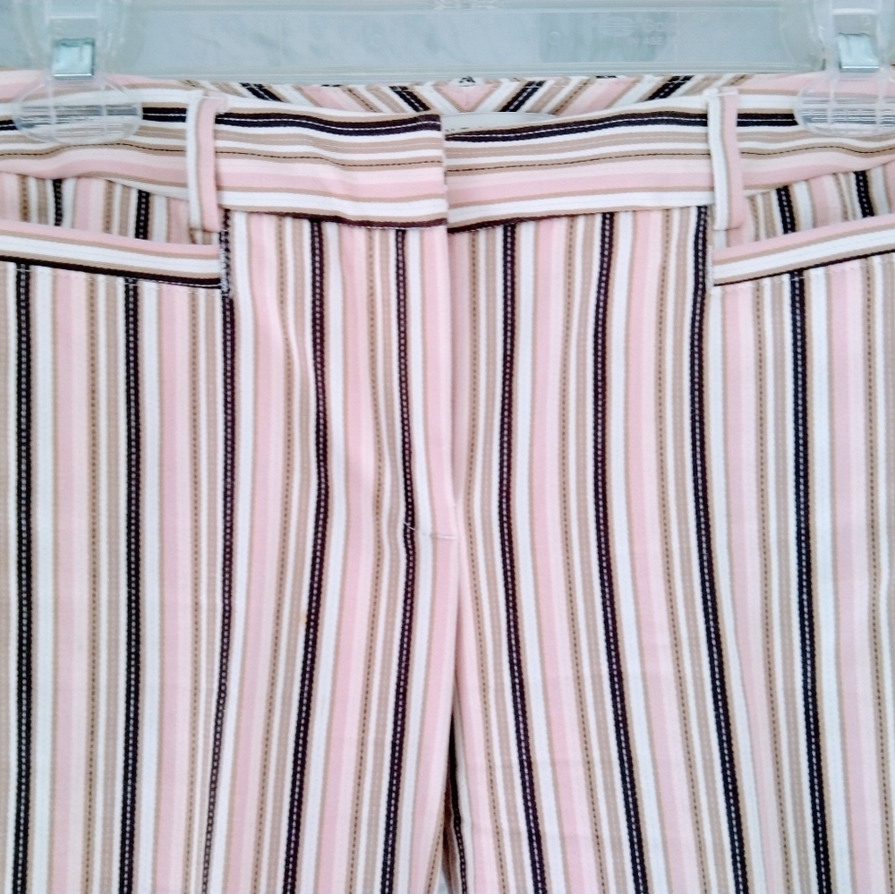 Ann Taylor pants with pink white beige stripes